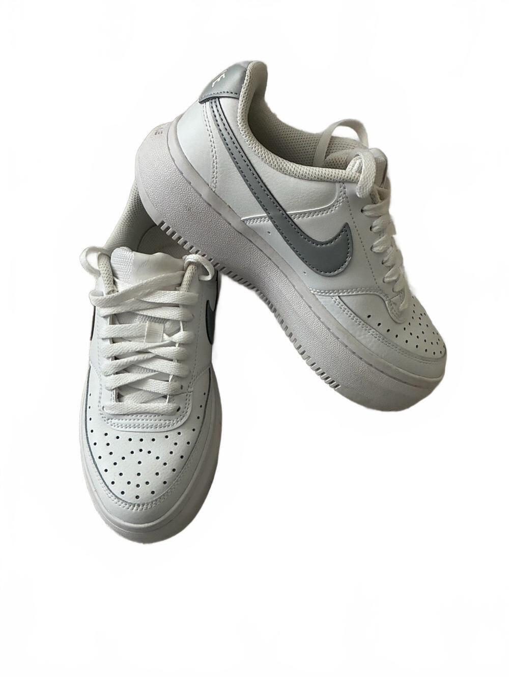 Nike Court Vision Alta Platform White/Grey Platform Sneakers Size 6.5